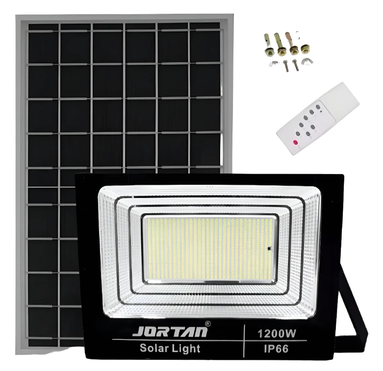 Reflector Solar Jortan 1200W IP66 – Panel + Control Remoto - Kit completo