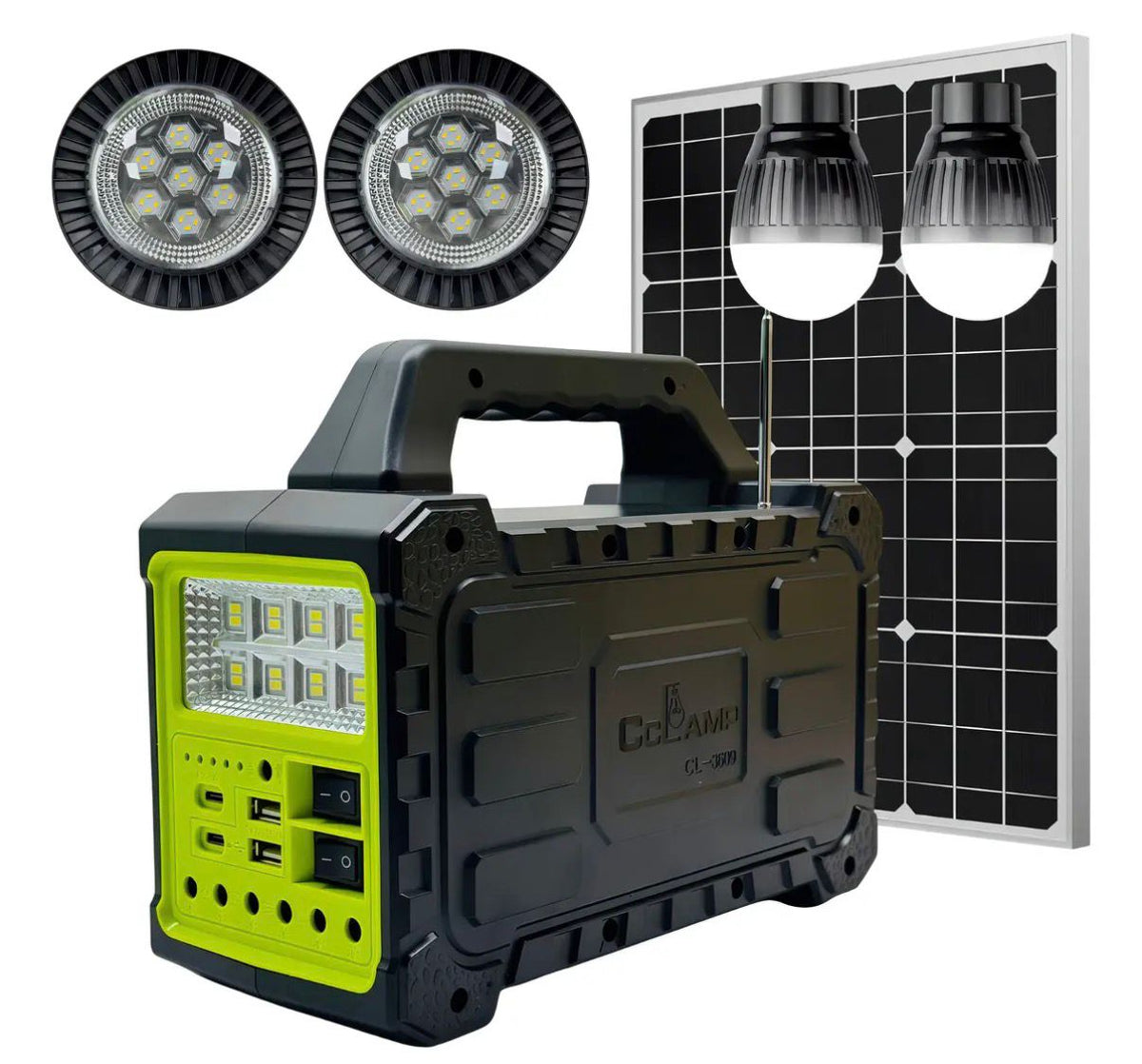 Estación de Energía Solar Multifuncional CcLamp CL-3609 - Kit completo