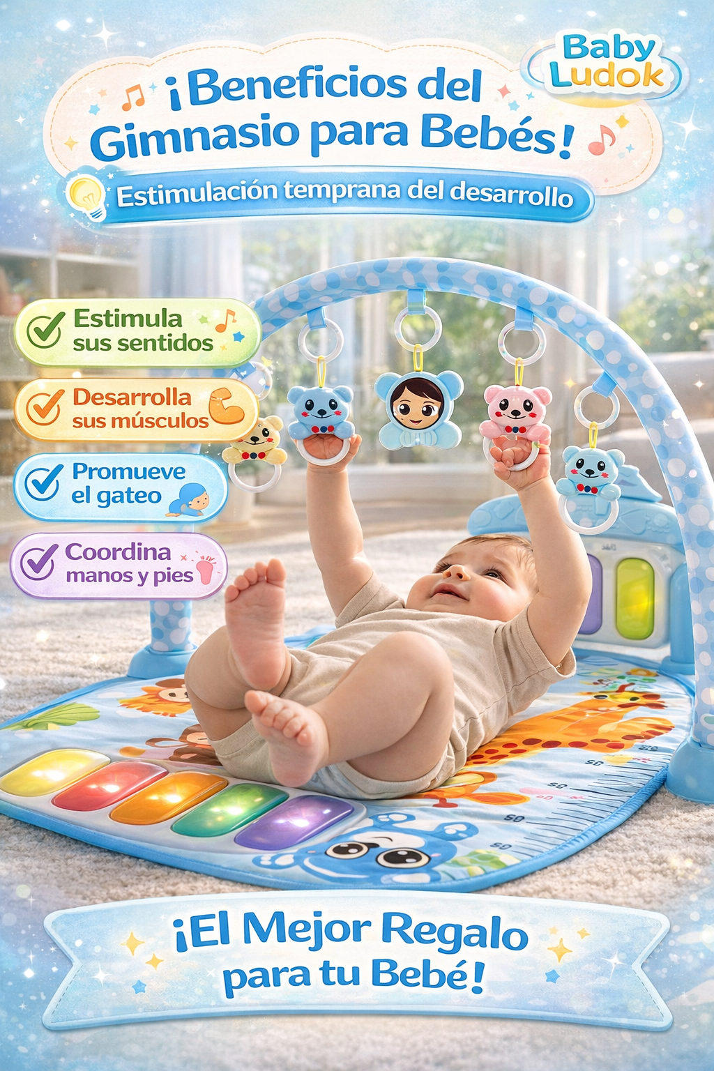 Gimnasio para Bebé que Estimula su Inteligencia Mientras Juega