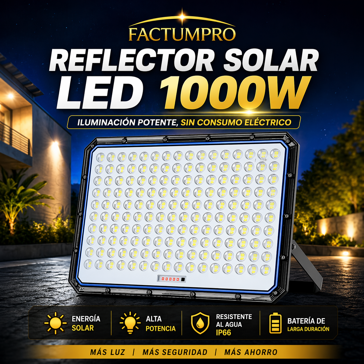 REFLECTOR SOLAR JORTAN – ILUMINACIÓN POTENTE SIN CABLES