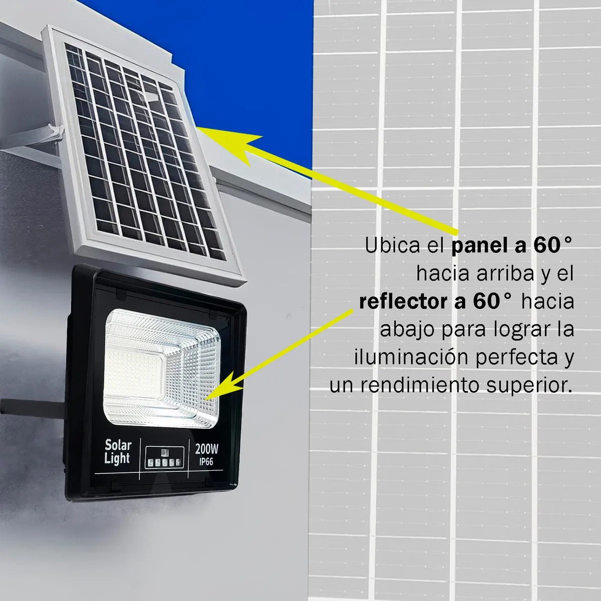 Reflector Solar Jortan 600W – Ilumina Grandes Espacios - en uso