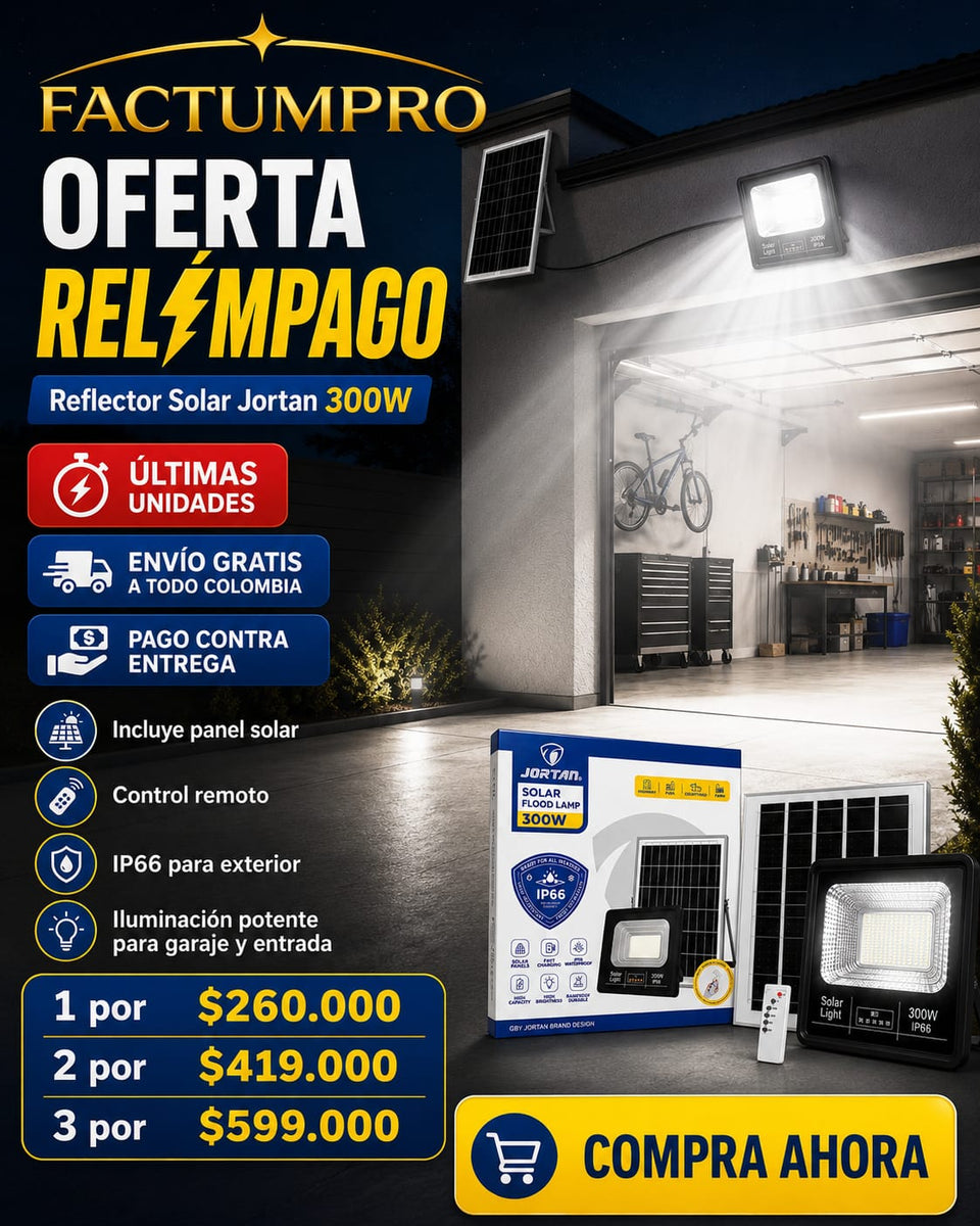 Reflector Solar Jortan 300W – Luz Potente IP66 para Exterior - 2
