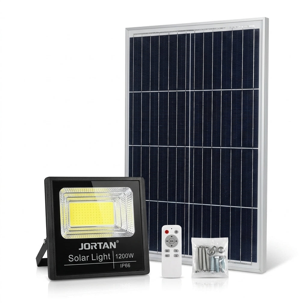 Reflector Solar Jortan 1200W IP66 – Panel + Control Remoto