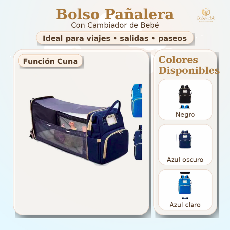 Mochila Pañalera 3 en 1 con Cambiador y Cuna Portátil foto 11