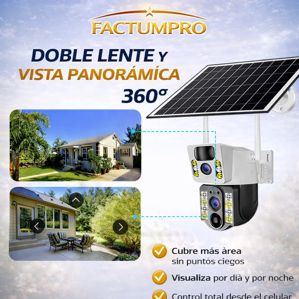 CÁMARA SOLAR DOBLE LENTE – VIGILANCIA 24/7 SIN CABLES