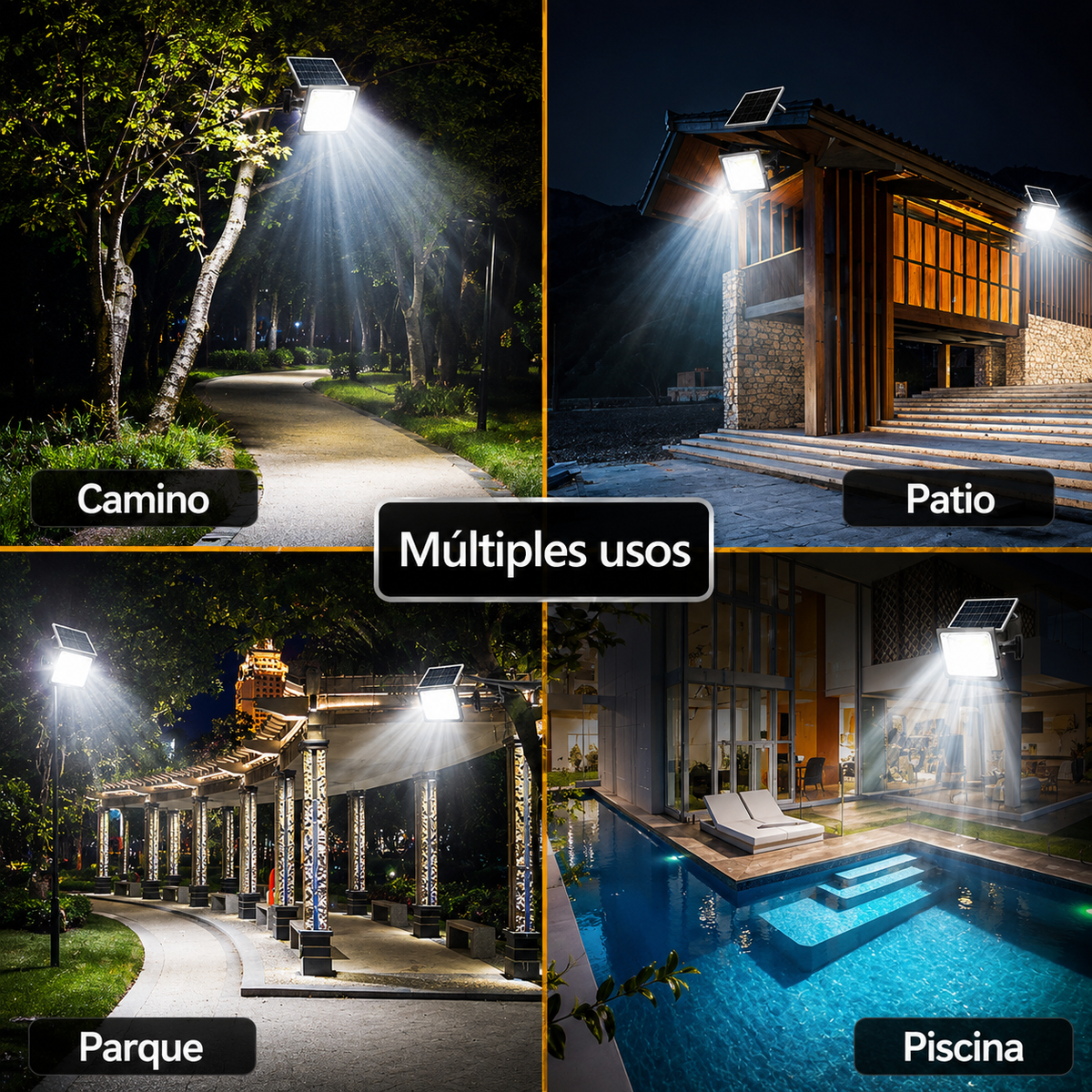 Reflector Solar Jortan 600W – Ilumina Grandes Espacios - Kit completo